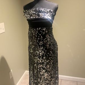 Xtraordinary Black and Silver Sequin Prom Dress